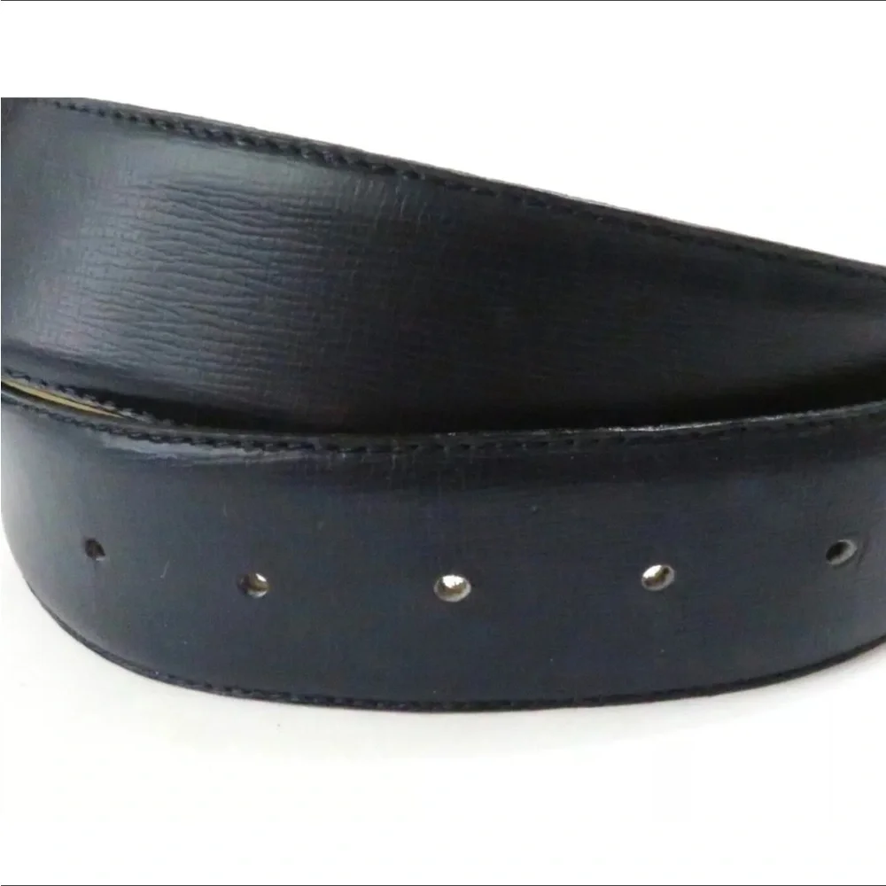 Auth Christian Dior Women Waist Belt 75/30 Made In France Navy - Picture 3 of 11